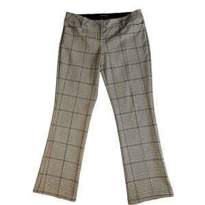 Express Columnist Pants Women's 8R Black White Houndstooth Classic Academia